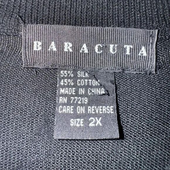 Baracuta Vintage Silk Blend Black Mock Neck Retro Knit Men Sweater SZ 2X #2296 - Picture 5 of 9